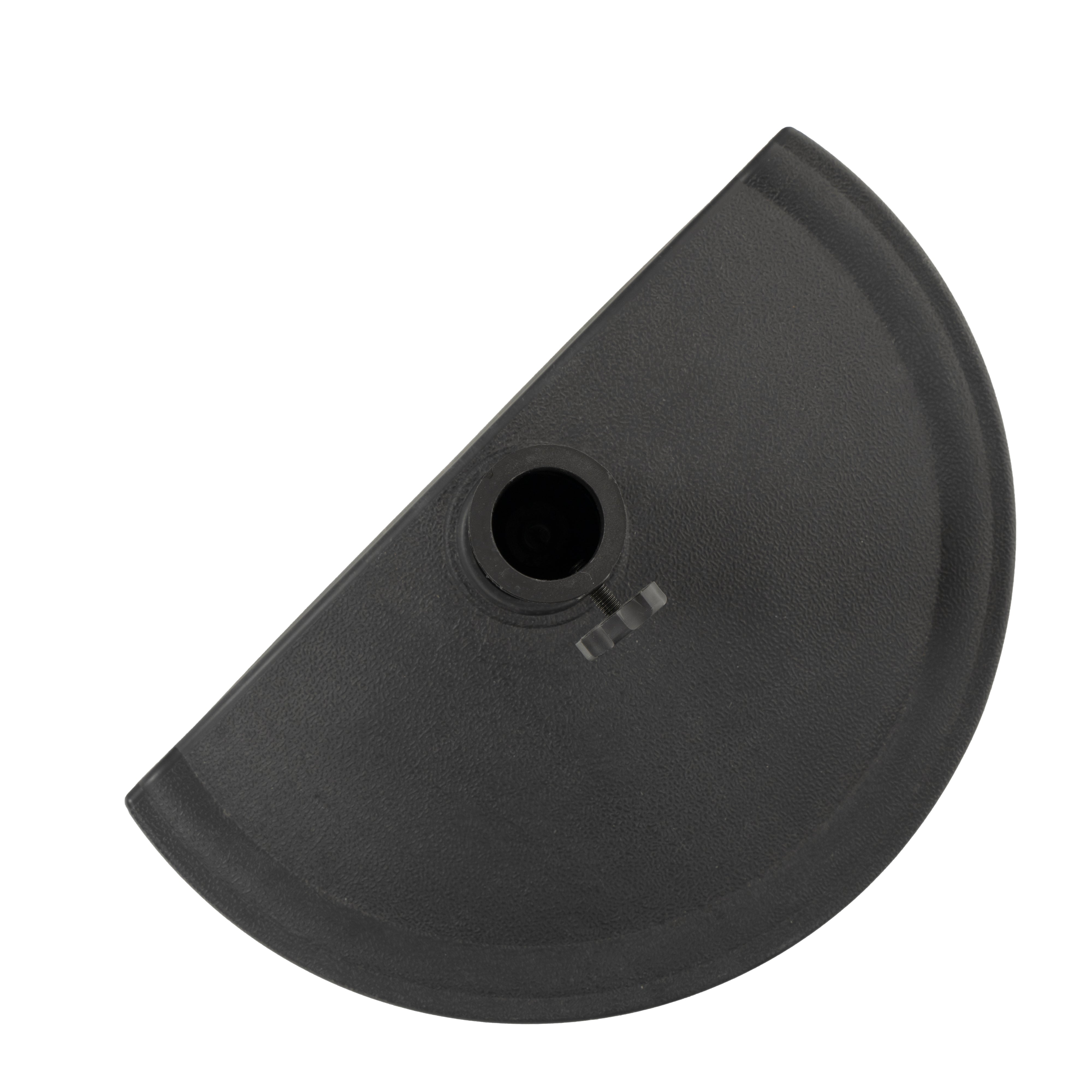 VESTIAMO CASA GIARDINO - Base Ombrellone semicircolare a parete nera in polietilene e cemento 8 kg - h7x46,5x28 cm